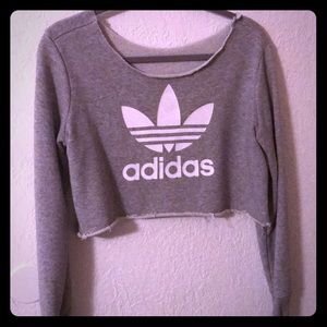 Off the shoulder adidas crop top